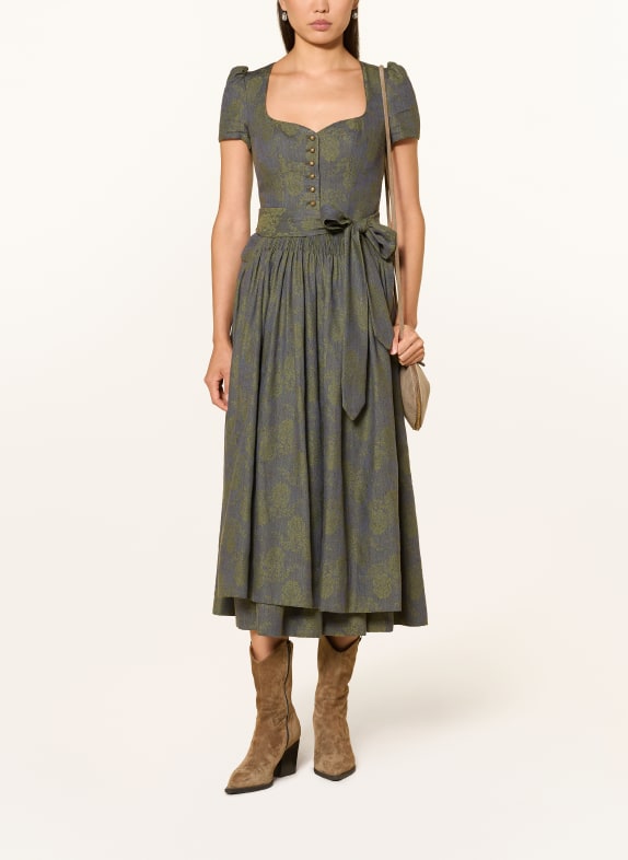 Gottseidank Dirndl-lijfje BEA MARRON FONCÉ / KAKI / BLAUW