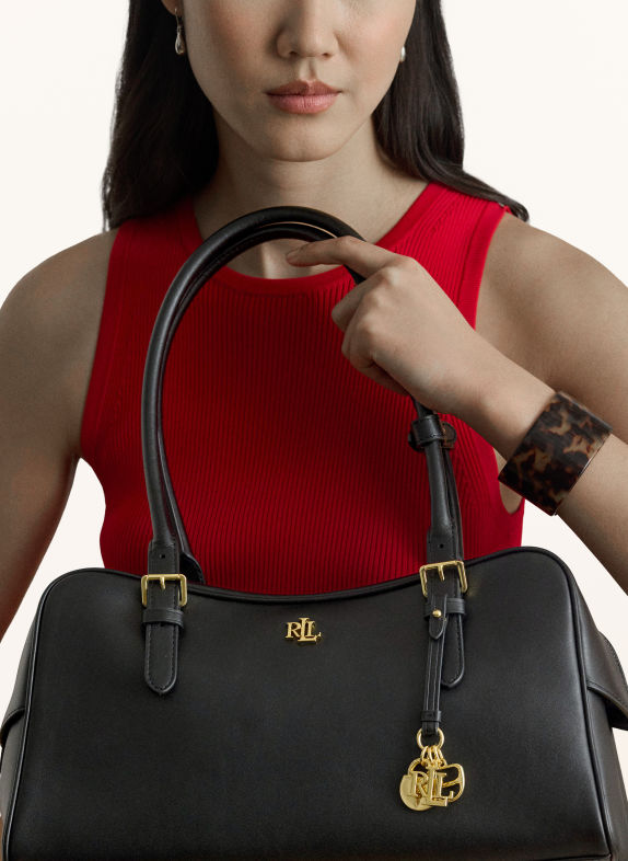 LAUREN RALPH LAUREN Handtasche MARCY LARGE SCHWARZ / GOLD
