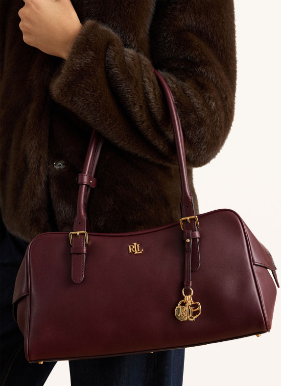 LAUREN RALPH LAUREN Handtasche MARCY LARGE DUNKELROT / GOLD