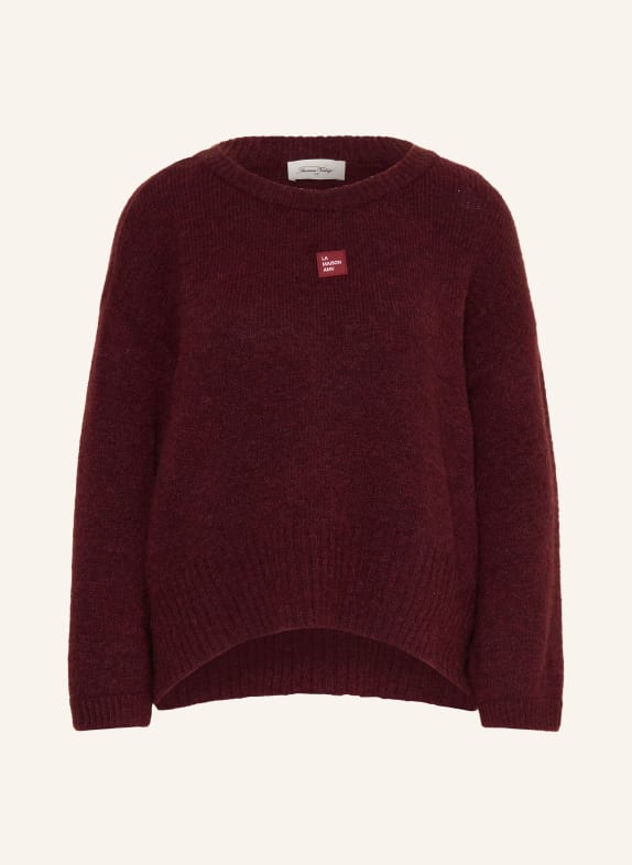 American Vintage Pull EAST avec alpaga ROUGE FONCÉ