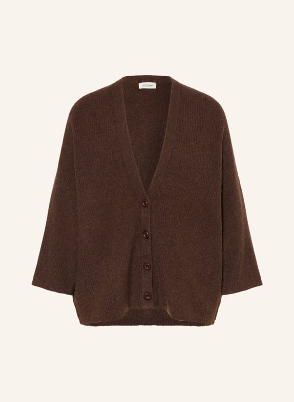 American Vintage DAMSLEV cardigan with 3/4 sleeves DARK BROWN