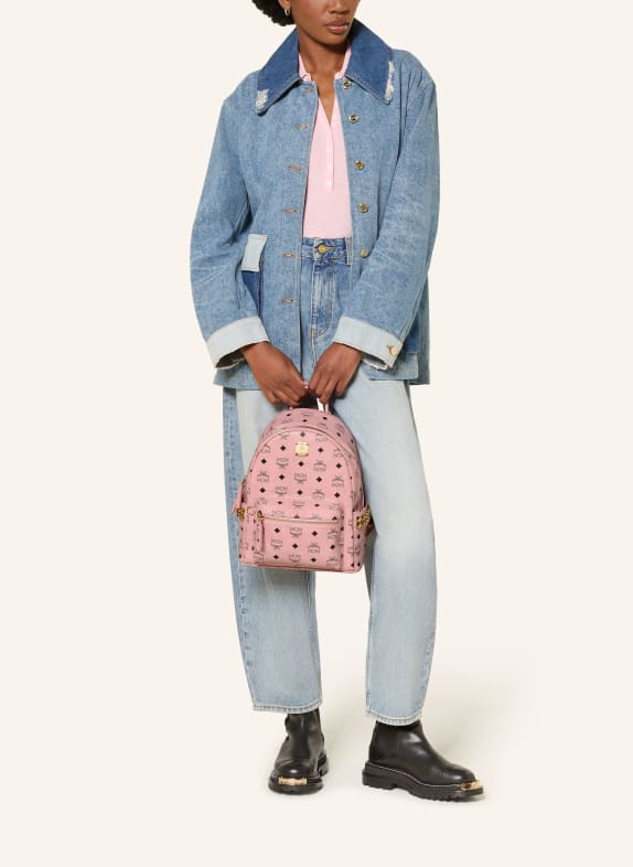 MCM Ryggsäck STARK SMALL med nitar ROSA / SVART