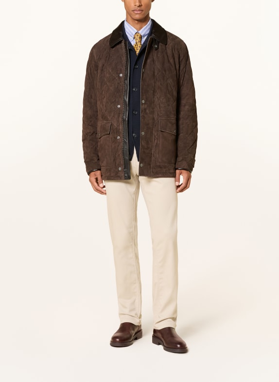 GANT Leren jas MARRON FONCÉ