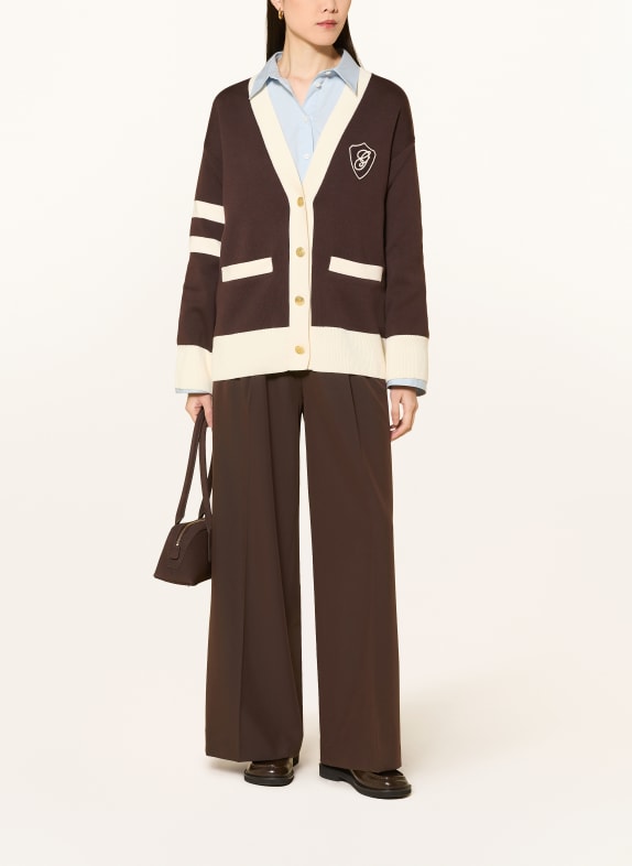 GANT Vest MARRON FONCÉ / CRÈME