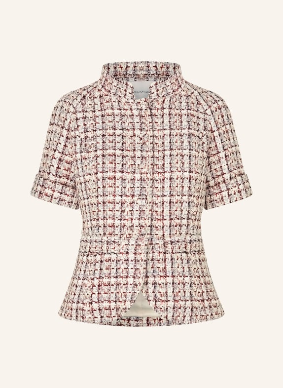 dea kudibal AGUSTINADEA Boxy jacket in Tweed WHITE / ORANGE / BLACK