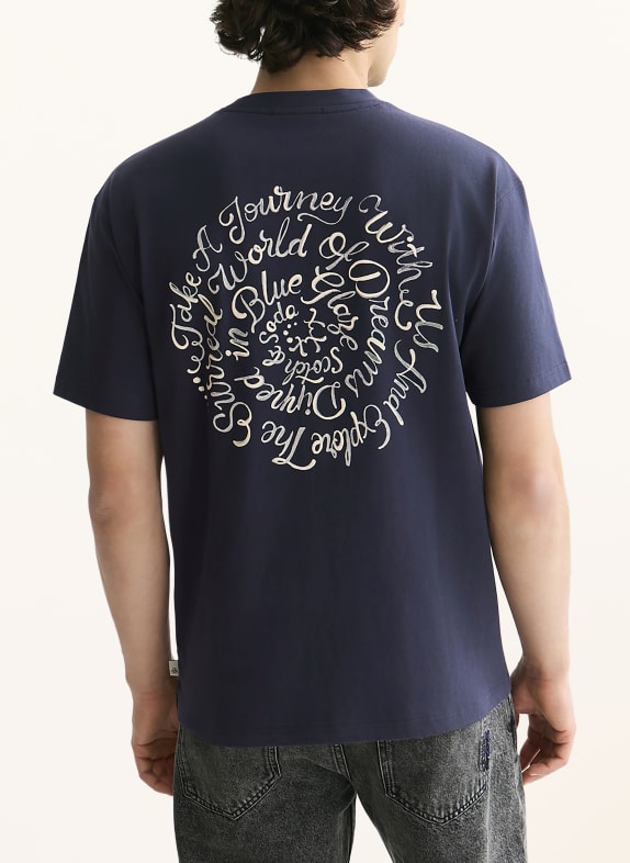 SCOTCH & SODA T-shirt DONKERBLAUW / WIT