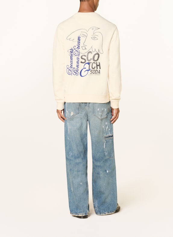 SCOTCH & SODA Sweatshirt CRÈME / BLAUW / ZWART