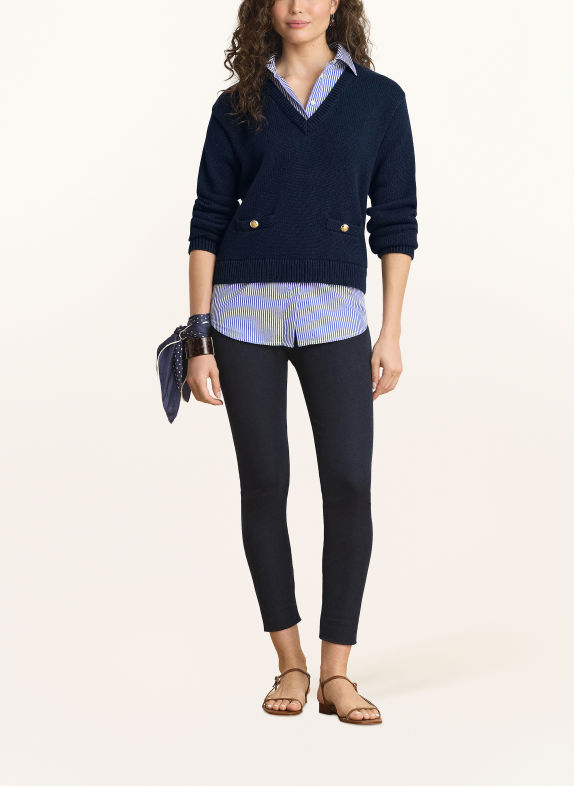 LAUREN RALPH LAUREN Pullover im Materialmix DUNKELBLAU / HELLBLAU