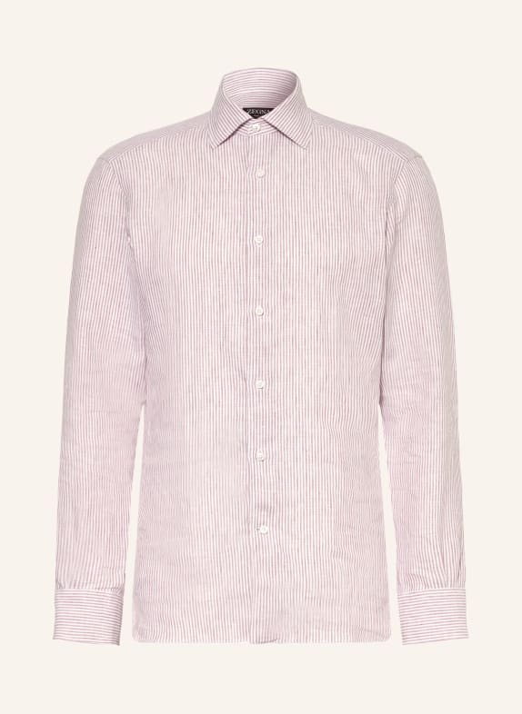 ZEGNA Linnedskjorte i regular fit HVID / GAMMELROSA