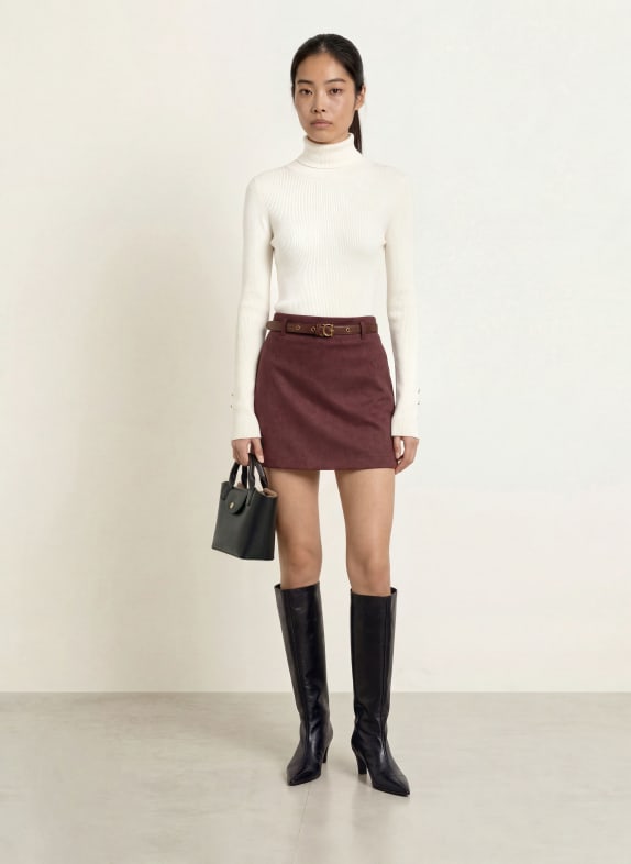 GUESS Rok met leerlook DONKERPAARS