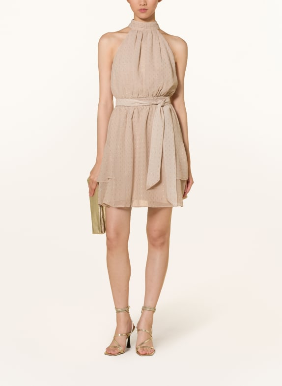 GUESS Jurk met glittergaren BEIGE / GOUD