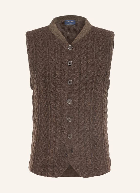 OLYMP Veste sans manches traditionnelle MARRON FONCÉ