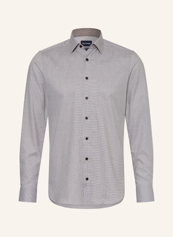 OLYMP Chemise Level Five coupe ajustée CRÈME / MARRON / GRIS