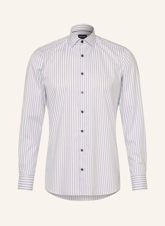 OLYMP Chemise Level Five body ajusté GRIS / BLANC