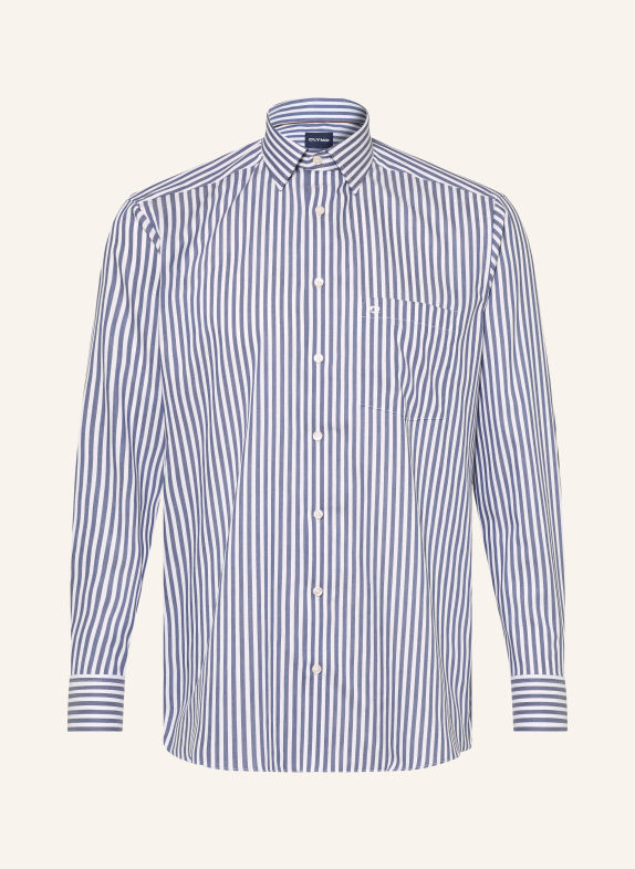 OLYMP Chemise Luxor coupe confort BLEU FONCÉ / BLANC