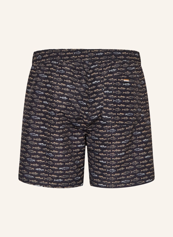 BOSS Zwemshort DANIO ZWART / BEIGE / WIT