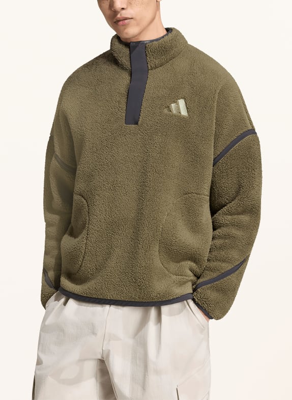 adidas TERREX Fleecetrui met halve rits MULTI ESSENTIAL OLIJF / DONKERGRIJS