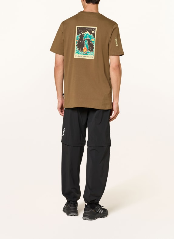 adidas TERREX T-shirt TERREX CAMPER GRAPHIC BRUIN / PETROL / ZWART