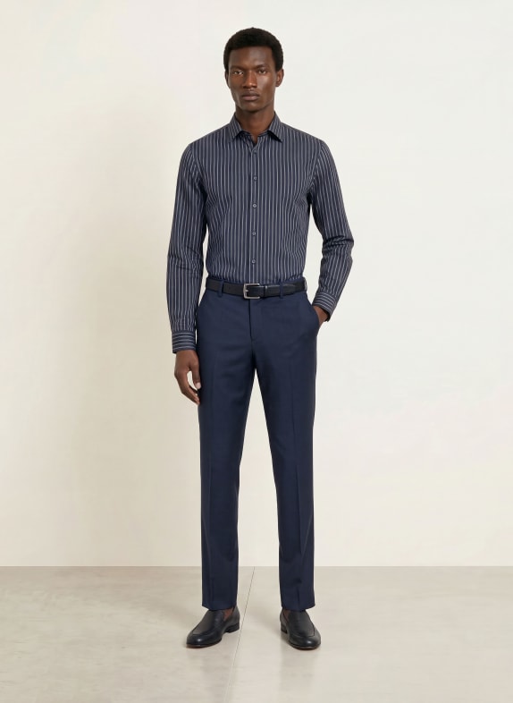 OLYMP Hemd No. Six super slim DUNKELBLAU / WEISS