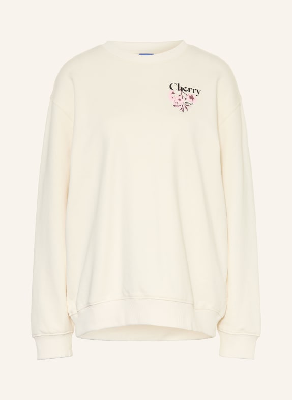 HUGO Sweatshirt CLASSIC ECRU / ROSA / SCHWARZ