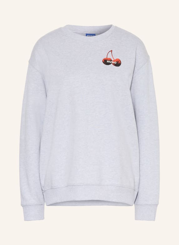 HUGO Sweatshirt CLASSIC HELLGRAU / ROT / SCHWARZ