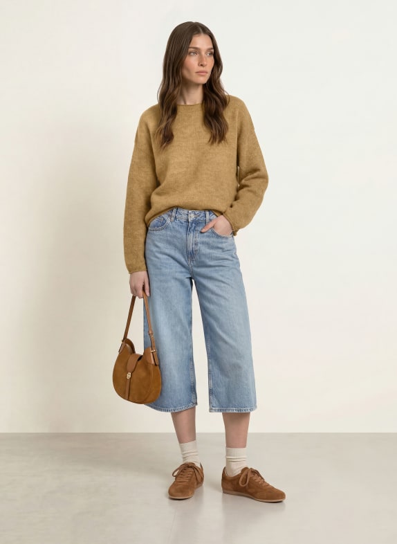 BOSS Trui FOLLETTO met alpaca KAKI