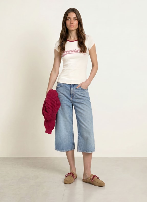 BOSS T-shirt ETINE WIT / DONKERROOD
