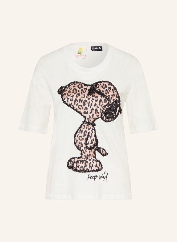 Princess GOES HOLLYWOOD T-shirt met pailletten WIT / BRUIN / ZWART