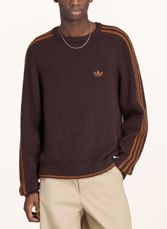 adidas Originals Tröja med 3 ränder MÖRKBRUN / BRUN
