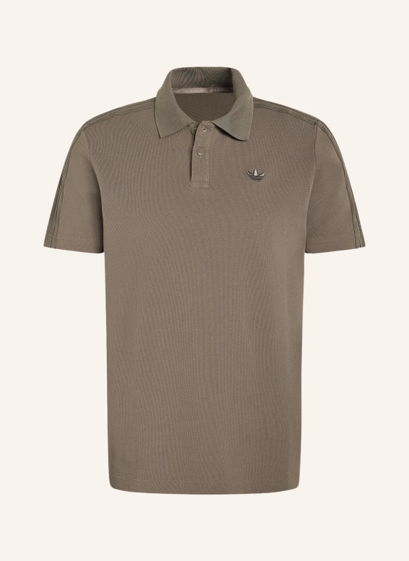 adidas Originals Tricou polo din țesătură piqué cu 3 dungi OLIV
