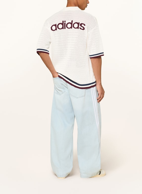 adidas Originals Gebreid overhemd MUNICH Loose Fit CRÈME / DONKERROOD / DONKERBLAUW