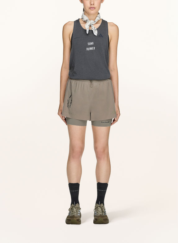 adidas 2-in-1 running shorts KHAKI