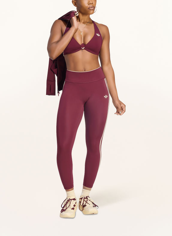 adidas Originals Legíny ADIDAS ORIGINALS SPORT SST TMAVĚ ČERVENÁ / BÉŽOVÁ
