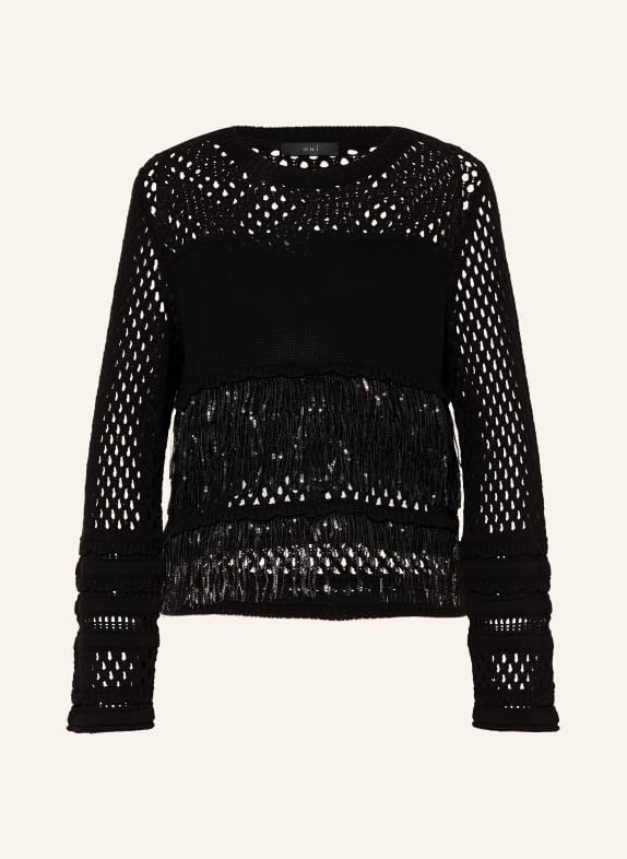 oui Sequin Sweater BLACK