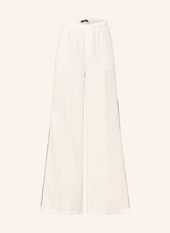 oui Pantaloni Marlene ALB / NEGRU