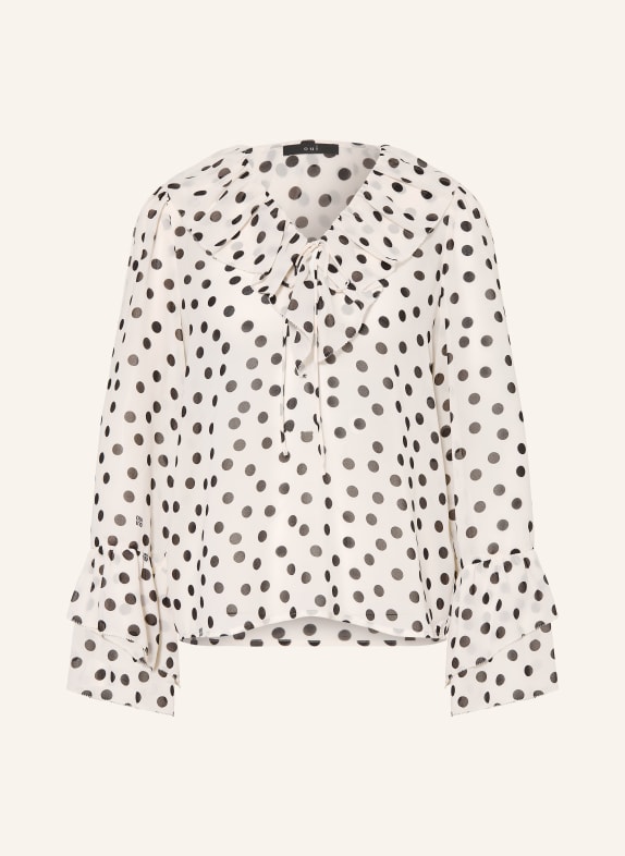 oui Bluse med flæser HVID / SORT