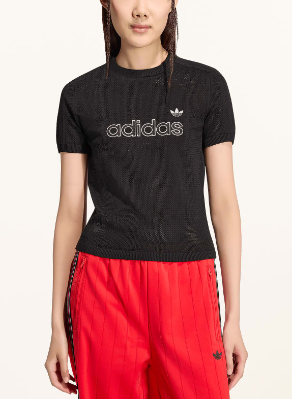 adidas Originals T-shirt MESH CALI van mesh ZWART / WIT