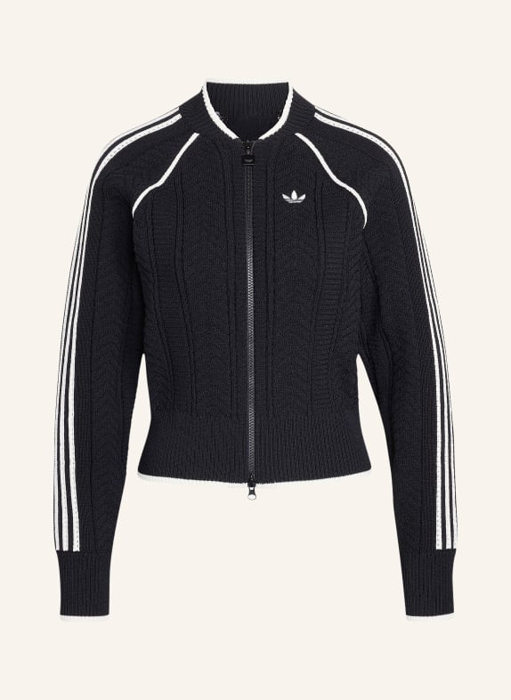 adidas Originals Strickjacke SST mit abnehmbarer Kapuze SCHWARZ / WEISS