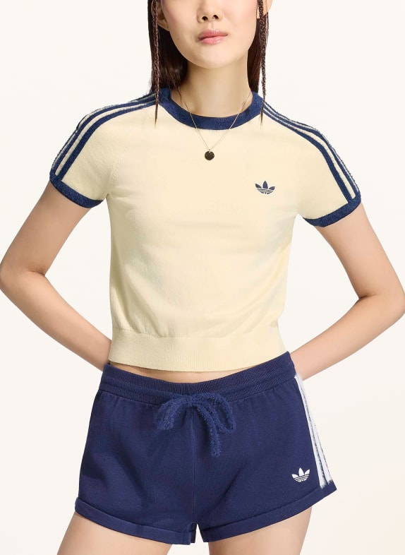 adidas Originals Gebreid T-shirt KNITTED TEE ECRU / DONKERBLAUW