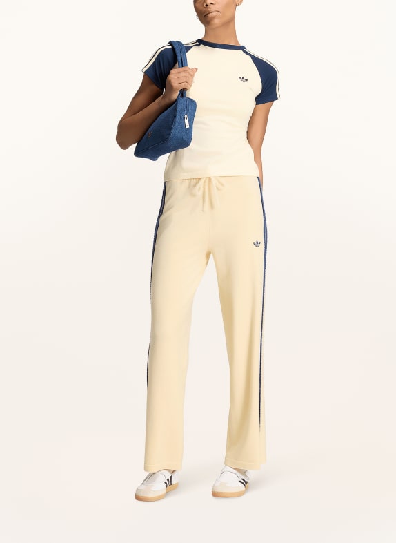 adidas Originals Pantaloni din tricot KNIT FIREBIRD ECRU / ALBASTRU ÎNCHIS