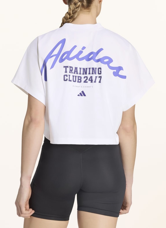 adidas T-shirt PRIMELIFT WORKOUT PRINT WIT / BLAUW / ZWART