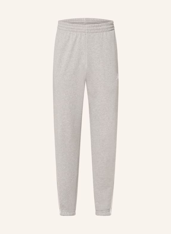 adidas Träningsbyxor ESSENTIALS 3-STRIPES LJUSGRÅ / VIT