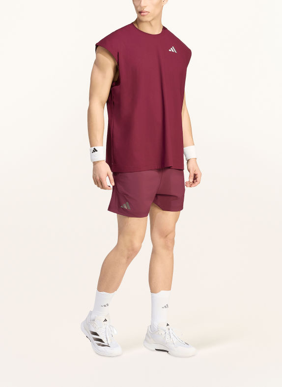 adidas Originals 2-in-1 tennisshort DONKERROOD / ZILVER