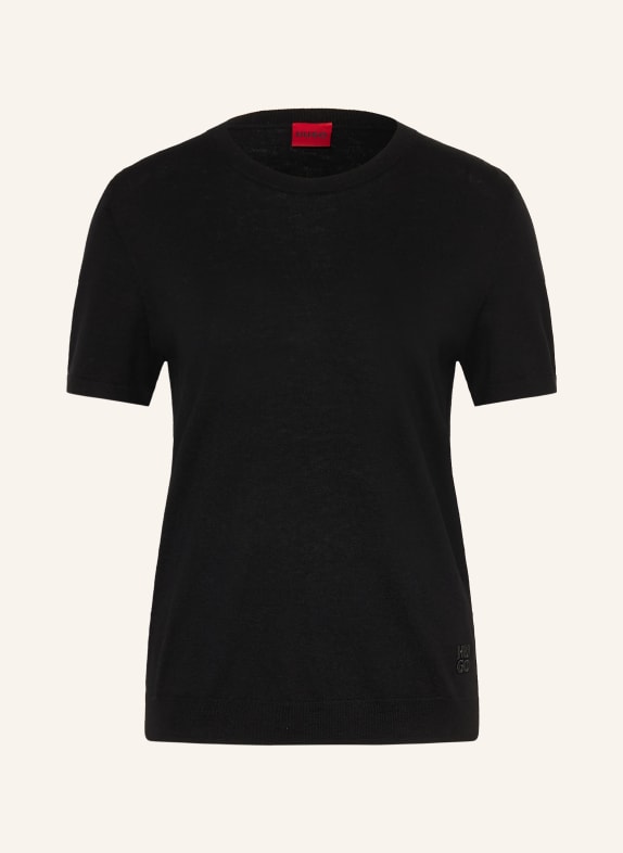 HUGO Strickshirt SESSINAK SCHWARZ