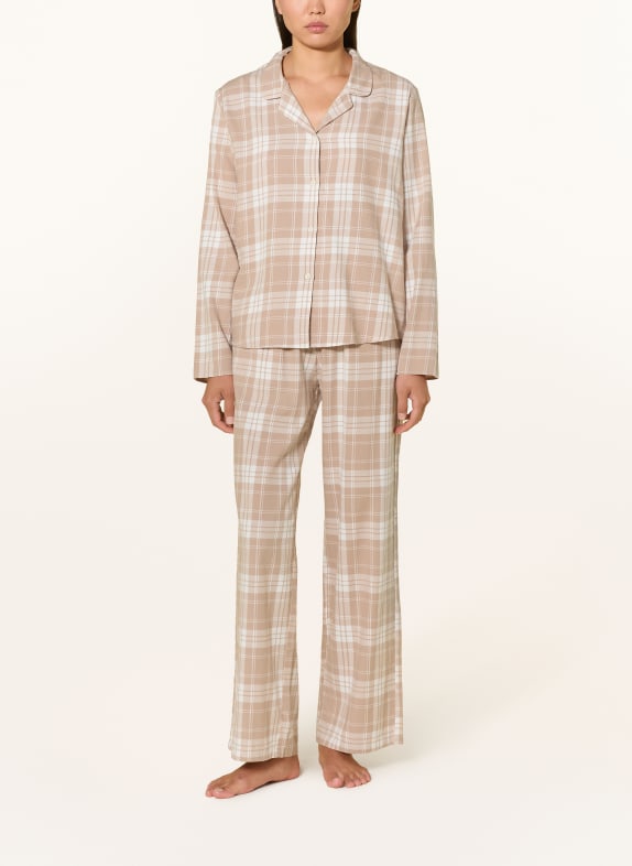 darling harbour Pyjamas i flannel LIGHT TAUPE