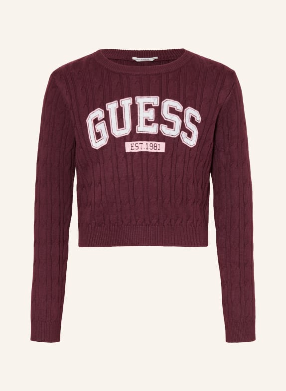 GUESS Trui DONKERROOD / ROZE / WIT
