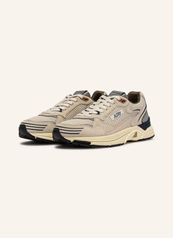 AUTRY Sneakers HYPERWAY LOW CI GRIS CLAIR / MARRON / BLEU FONCÉ