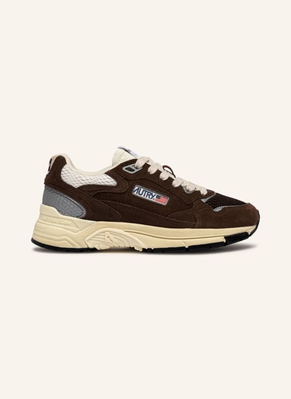 AUTRY Sneaker HYPERWAY LOW UM DUNKELBRAUN / SILBER / WEISS