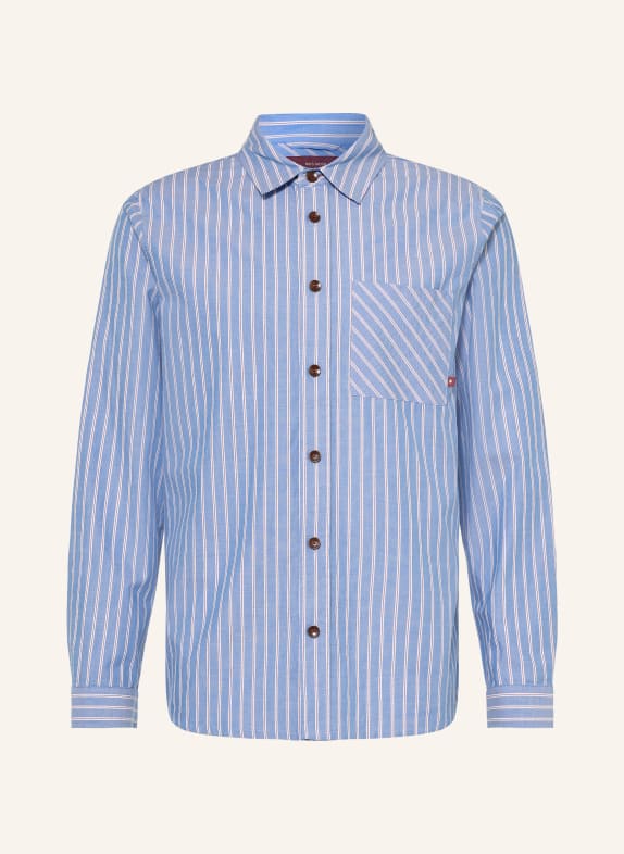 MOS MOSH Gallery Hemd MMGDAVID Comfort Fit HELLBLAU / DUNKELROT / WEISS