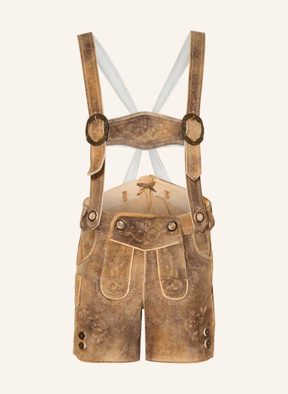 Spieth & Wensky Traditional leather trousers PUMUCKEL BROWN / BEIGE